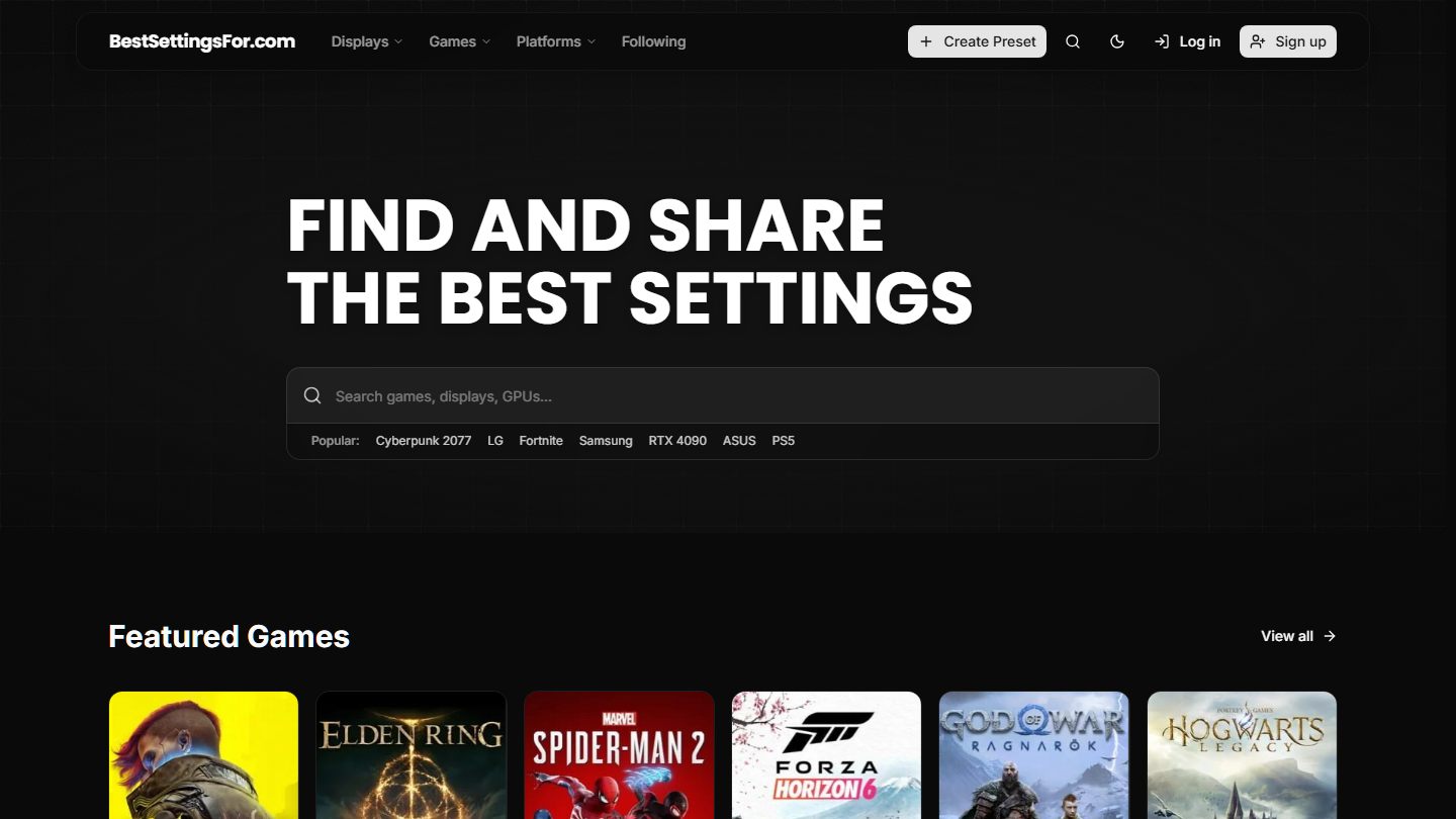 bestsettingsfor.com Preview